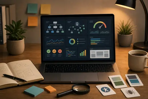 Website analysis dashboard with technical SEO and performance signals